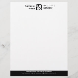 Color Footer (Your Logo) - Black Letterhead
