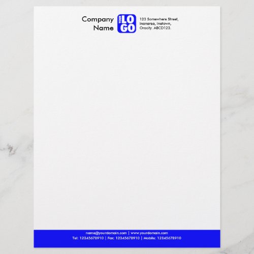 Color Footer Your Logo _ Blue Letterhead