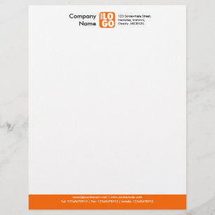 Color Footer (Your Logo) - Orange Letterhead
