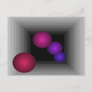 Color Fun 3 D Optical Illusion Infinity Spheres Postcard