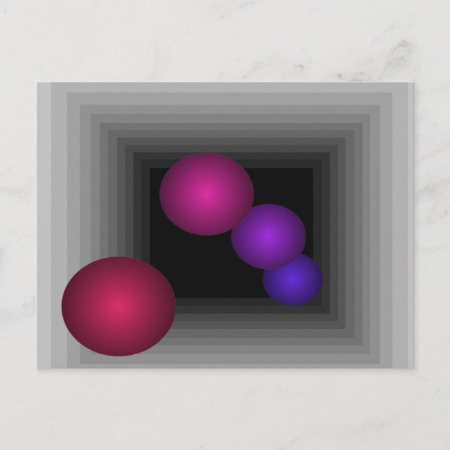 Color Fun 3 D Optical Illusion Infinity Spheres Postcard (Front)
