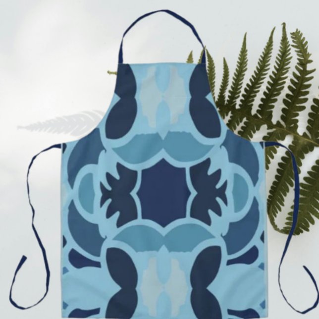 Color Fun Blue Collage Apron (Creator Uploaded)