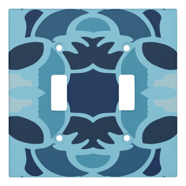 Color Fun Blue Collage Light Switch Cover (Front)