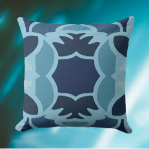 Color Fun Collage Throw Pillow – Blue Tones