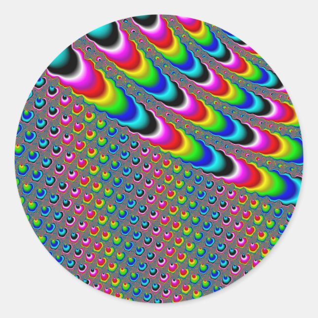 Color Game - Fractal Art Classic Round Sticker (Front)
