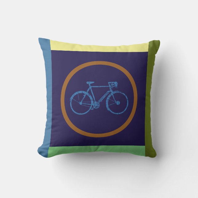 color geometric bicycle pillow (Front)