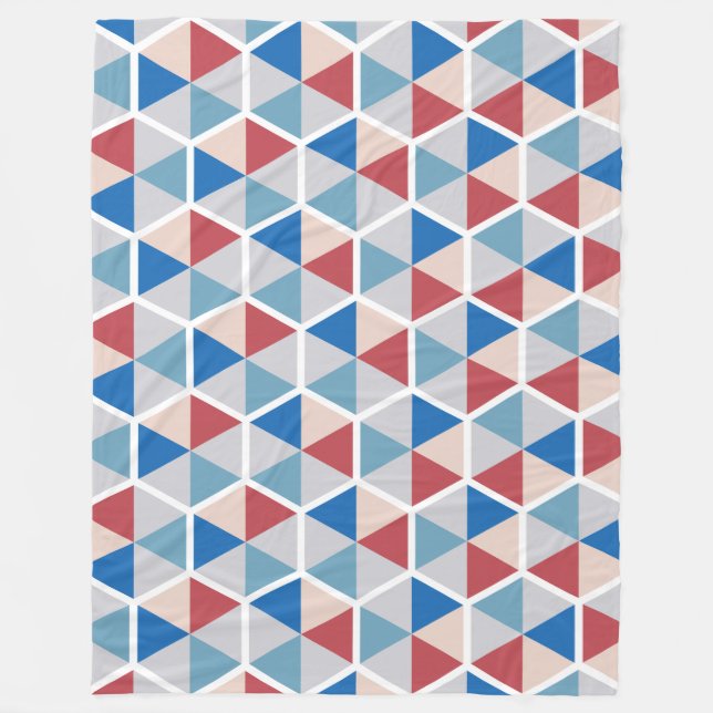Color Geometric Honeycomb Pattern 05 Fleece Blanket (Front)