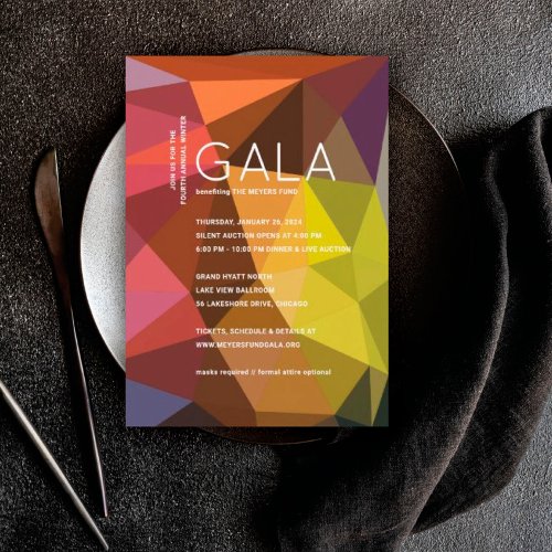 Color Geometric Modern Gala Invitation