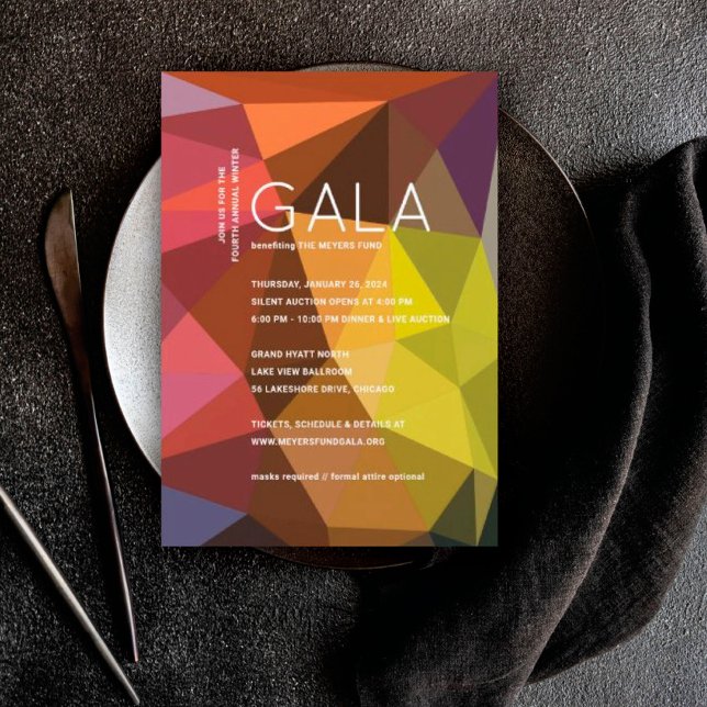 Color Geometric Modern Gala Invitation (Creator Uploaded)