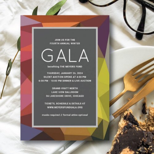 Color Geometric Modern Gala Invitation