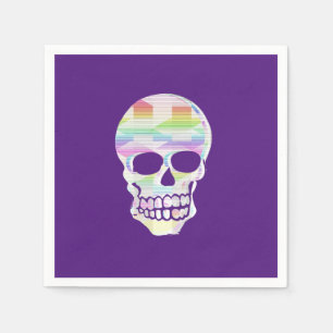 Color Glitch Skull Napkins