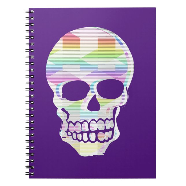 Color Glitch Skull Notebook (Front)