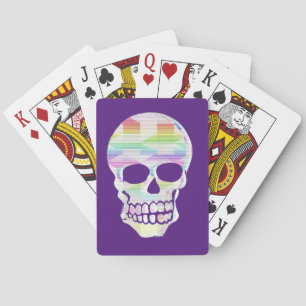 Color Glitch Skull Poker Cards