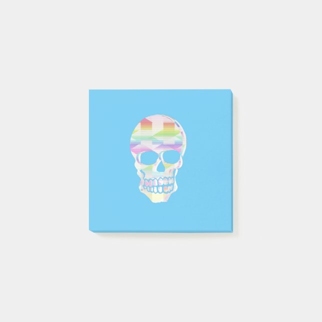  Color Glitch Skull Post-It Notes (Front)