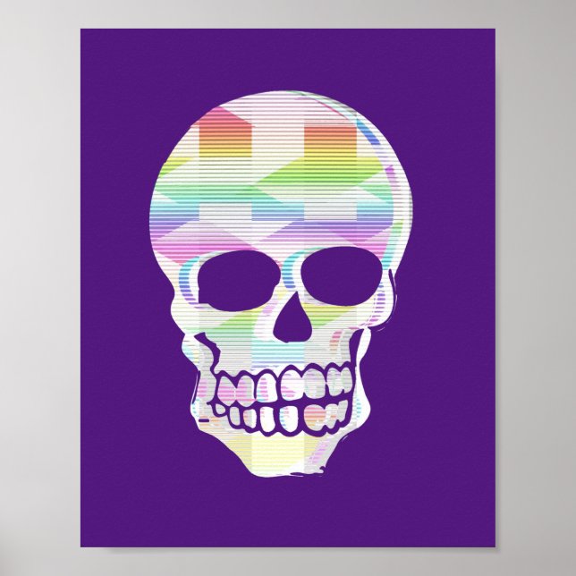 Color Glitch Skull  Poster (Front)