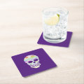 Color Glitch Skull Square Paper Coaster | Zazzle