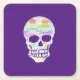 Color Glitch Skull Square Paper Coaster | Zazzle