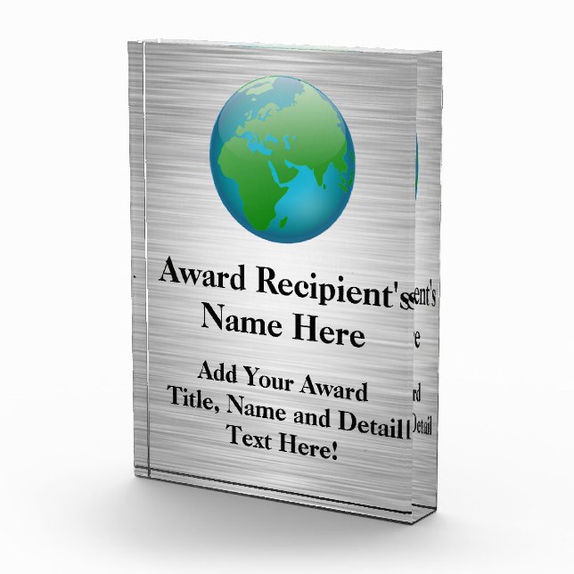 Color Globe Personalized Acrylic Award (Right)