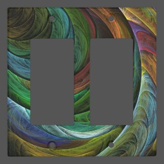 Color Glory Abstract Art Double Rocker Light Switch Cover