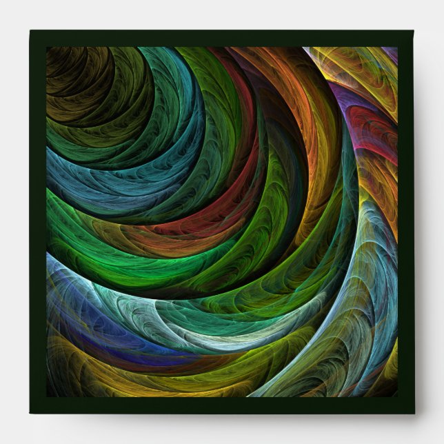 Color Glory Modern Abstract Art Pattern Elegant Envelope (Front)