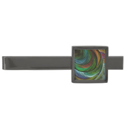 Color Glory Modern Abstract Art Pattern Elegant Gunmetal Finish Tie Bar