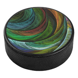 Color Glory Modern Abstract Art Pattern Elegant Hockey Puck