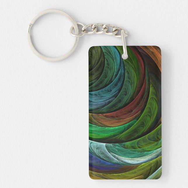 Color Glory Modern Abstract Art Pattern Elegant Keychain (Front)