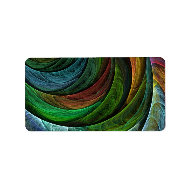 Color Glory Modern Abstract Art Pattern Elegant Label (Front)