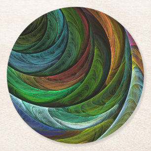 Color Glory Modern Abstract Art Pattern Elegant Round Paper Coaster
