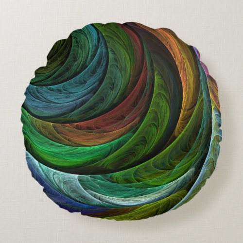 Color Glory Modern Abstract Art Pattern Elegant Round Pillow