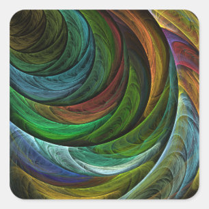 Color Glory Modern Abstract Art Pattern Elegant Square Sticker