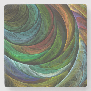 Color Glory Modern Abstract Art Pattern Elegant Stone Coaster