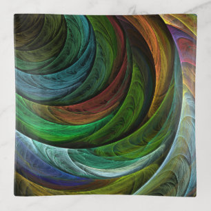 Color Glory Modern Abstract Art Pattern Elegant Trinket Tray