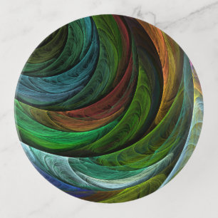 Color Glory Modern Abstract Art Pattern Elegant Trinket Tray