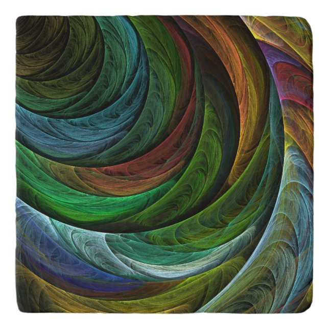 Color Glory Modern Abstract Art Pattern Elegant Trivet (Front)