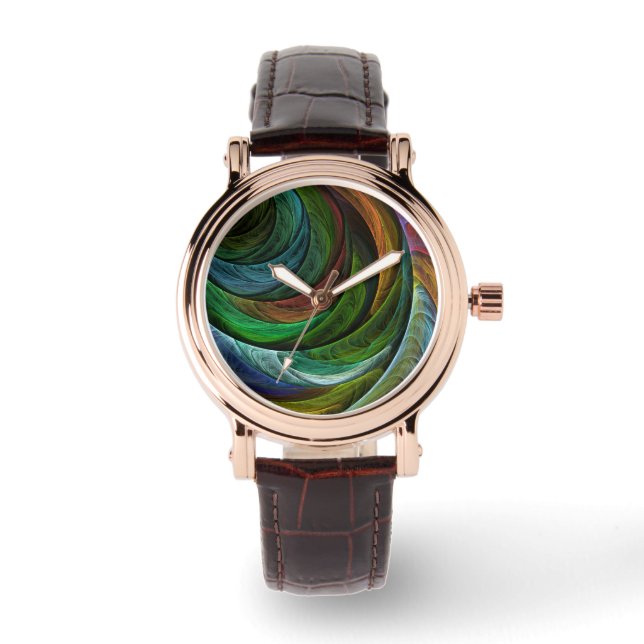Color Glory Modern Abstract Art Pattern Elegant Watch (Front)