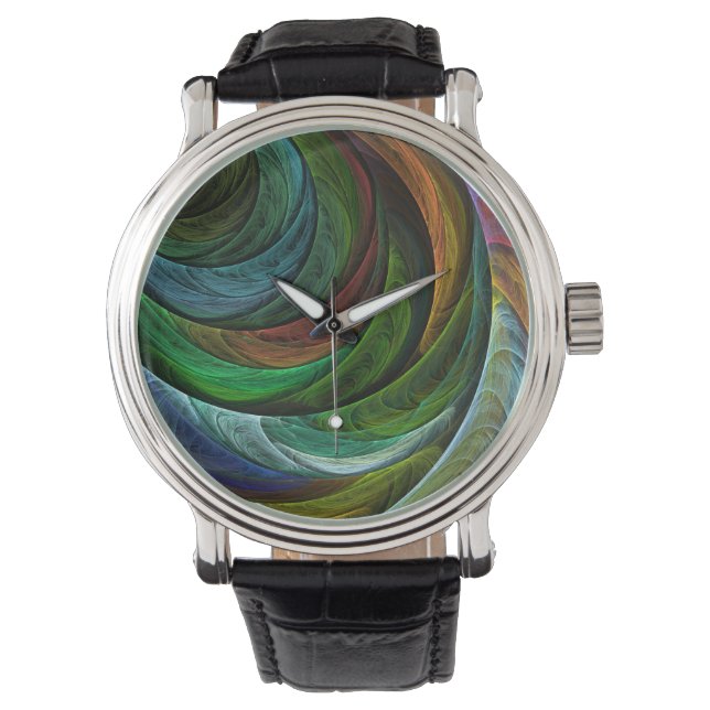 Color Glory Modern Abstract Art Pattern Elegant Watch (Front)