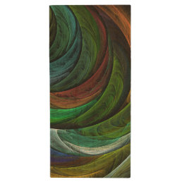 Color Glory Modern Abstract Art Pattern Elegant Wood USB Flash Drive