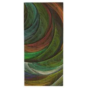 Color Glory Modern Abstract Art Pattern Elegant Wood USB Flash Drive