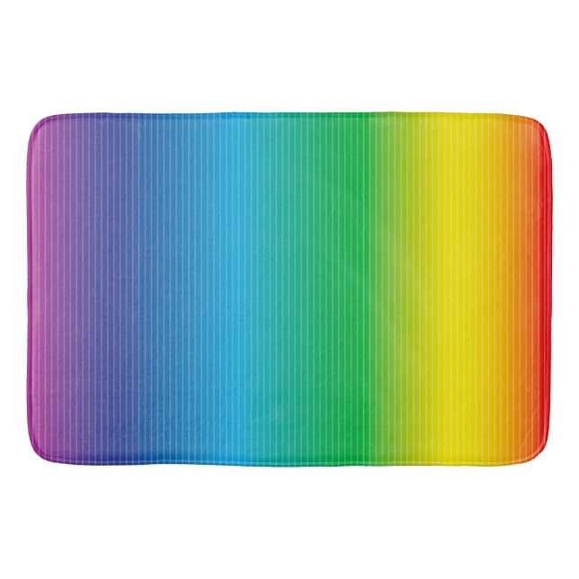 Color Gradation with Lines Bath Mat (Front)