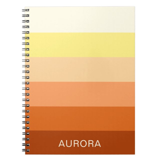 Color Gradient Back to School - Custom Name  Notebook (Front)