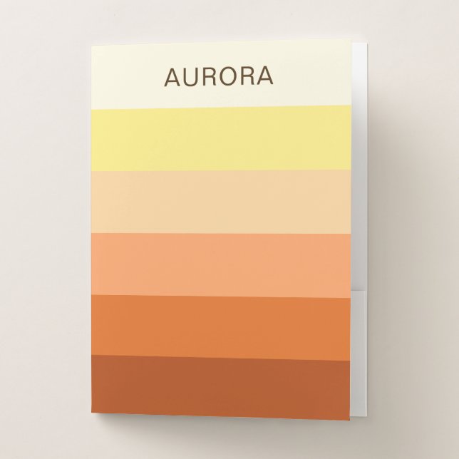 Color Gradient Back to School - Custom Name  Pocket Folder (Front)