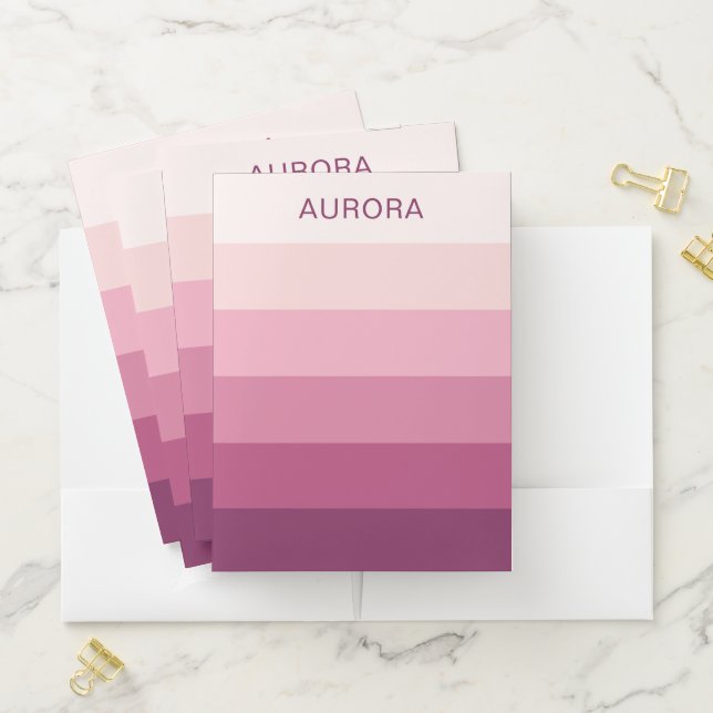 Color Gradient Back to School - Custom Name  Pocket Folder (In Situ)