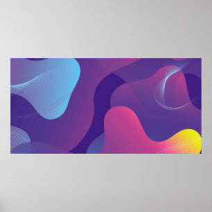 Color gradient background design. Abstract geometr Poster