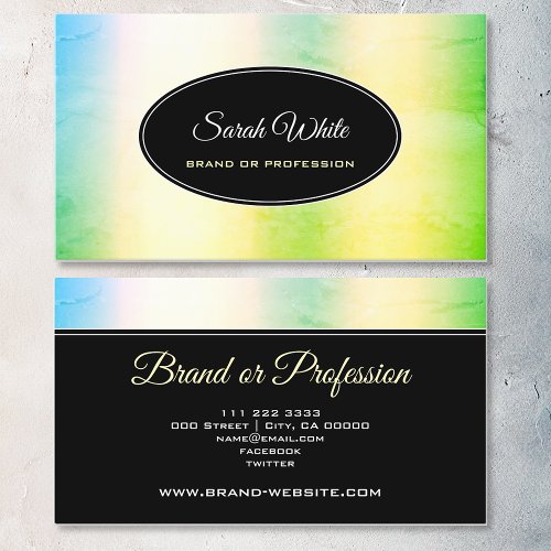 Color Gradient Colorful Ombre Design Teal Blue Business Card