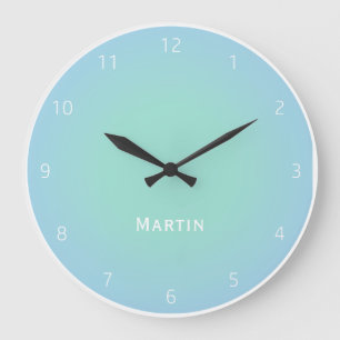 color gradient NCS Turquoise / Light Blue Large Clock
