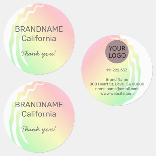 Color Gradient Ombre Business Logo Custom Brand Labels