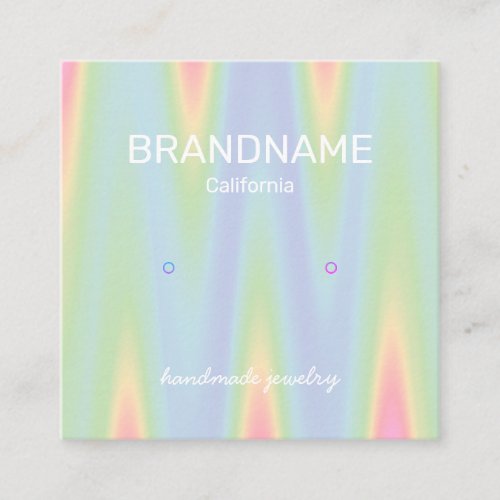 Color Gradient Ombre Chevron Earrings Studs Logo Square Business Card