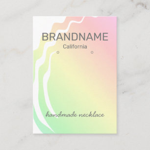 Color Gradient Ombre Rainbow Earrings Display Pink Business Card