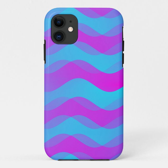 Color Gradients Waves - blue pink Case-Mate iPhone Case (Back)